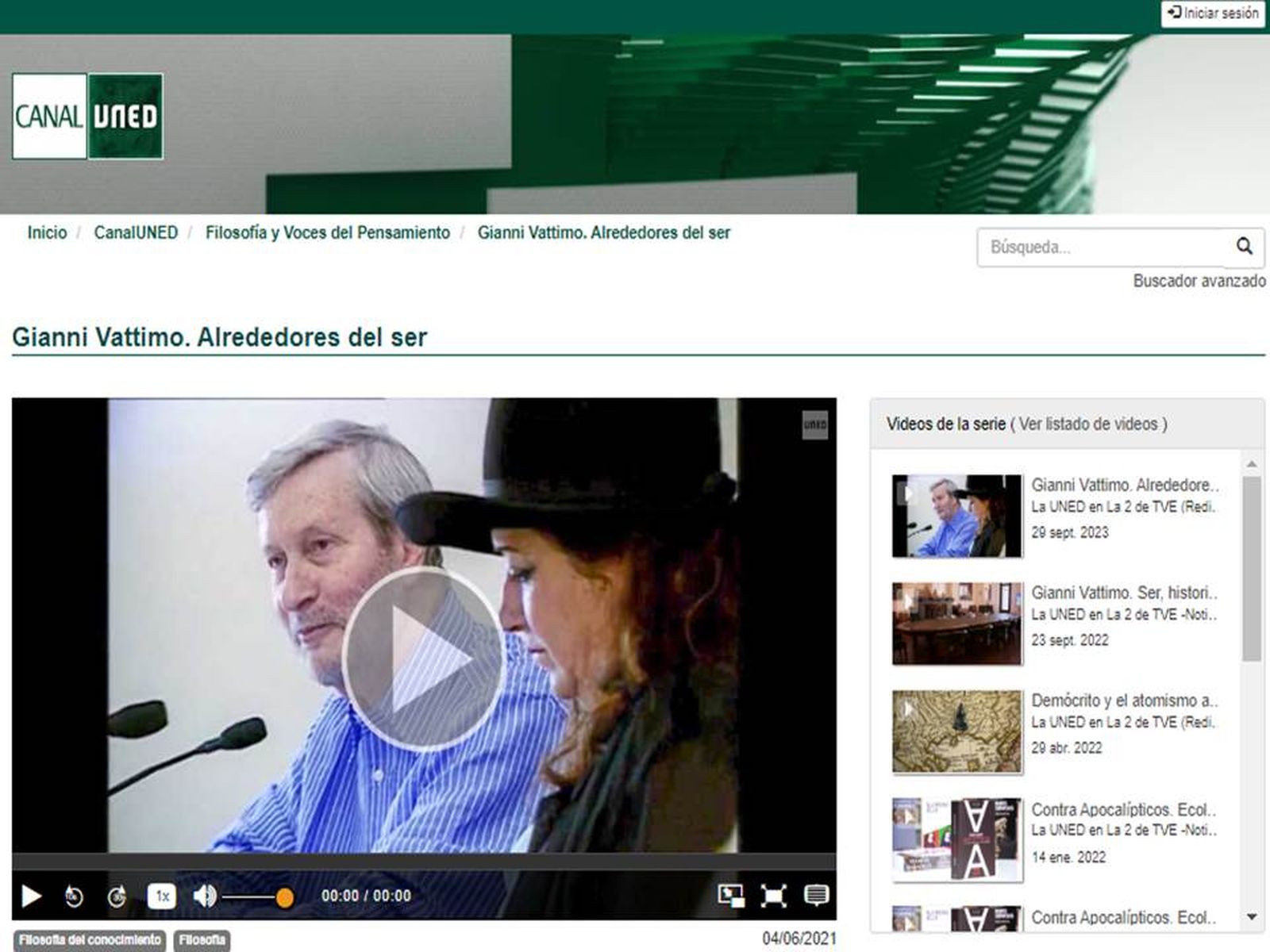 Vattimo-Teresa divulga UNED-TVE2