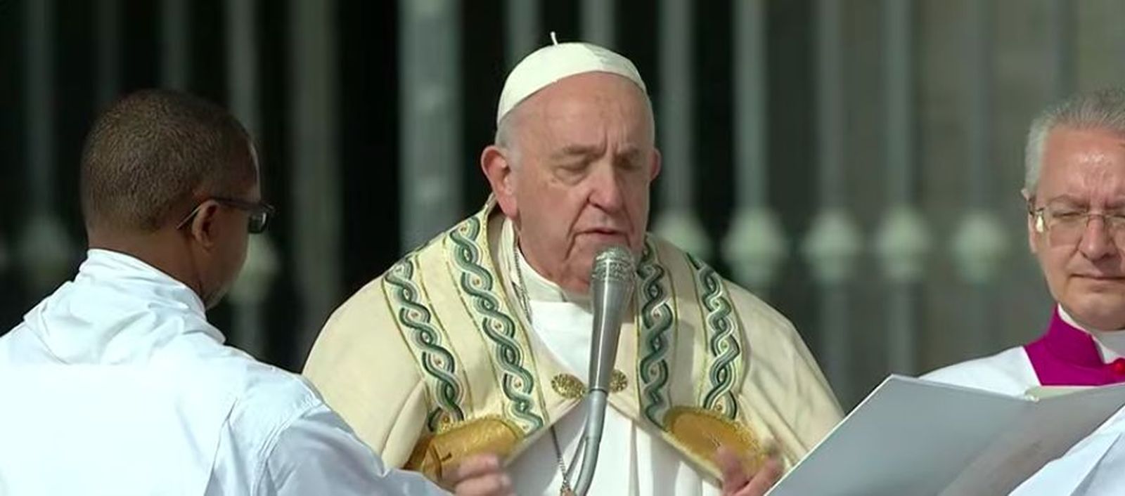 El Papa, durante la ceremonia