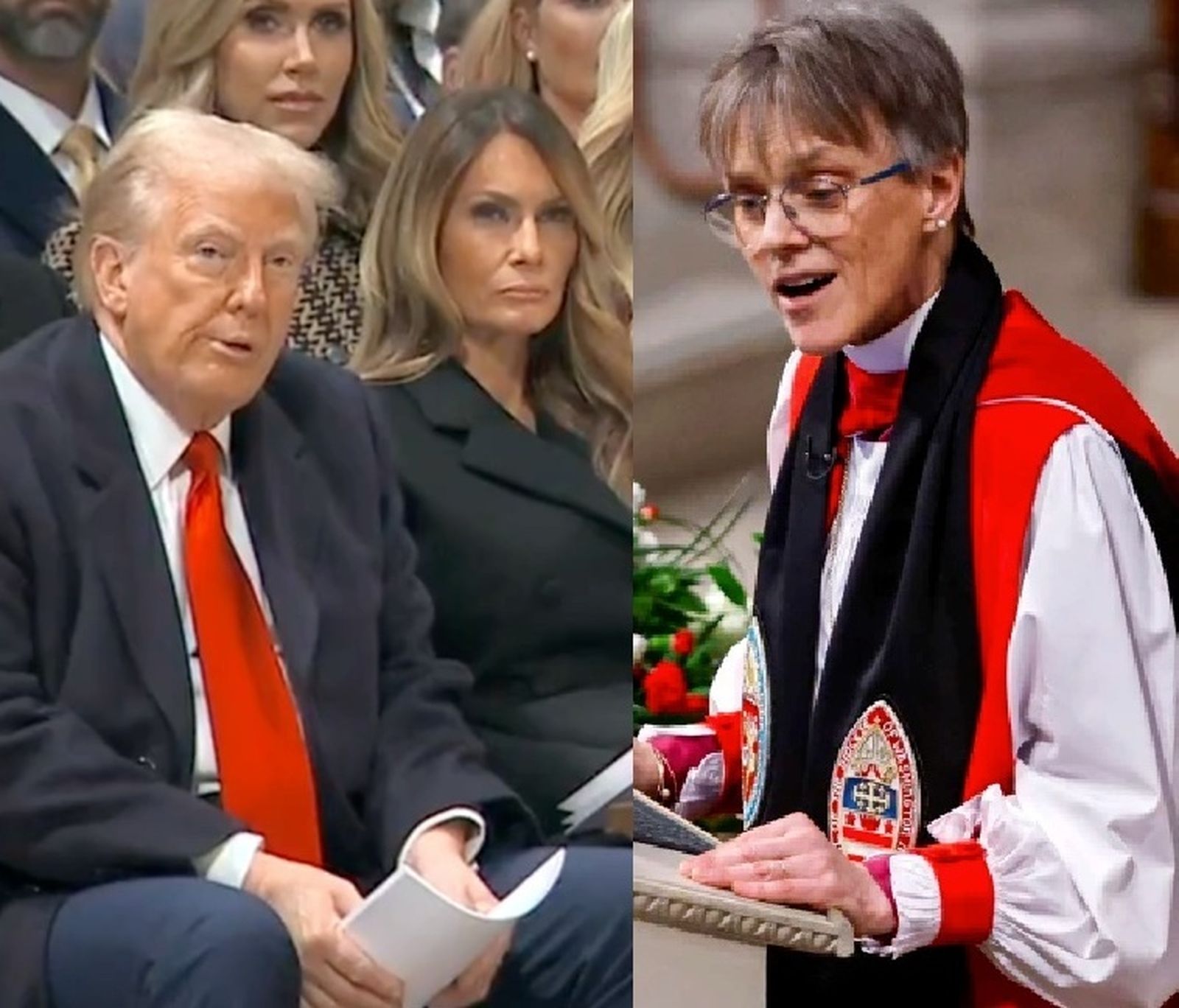 El sermón anti-Trump (en presencia de Trump): “Misericordia con los transgénero y los migrantes”