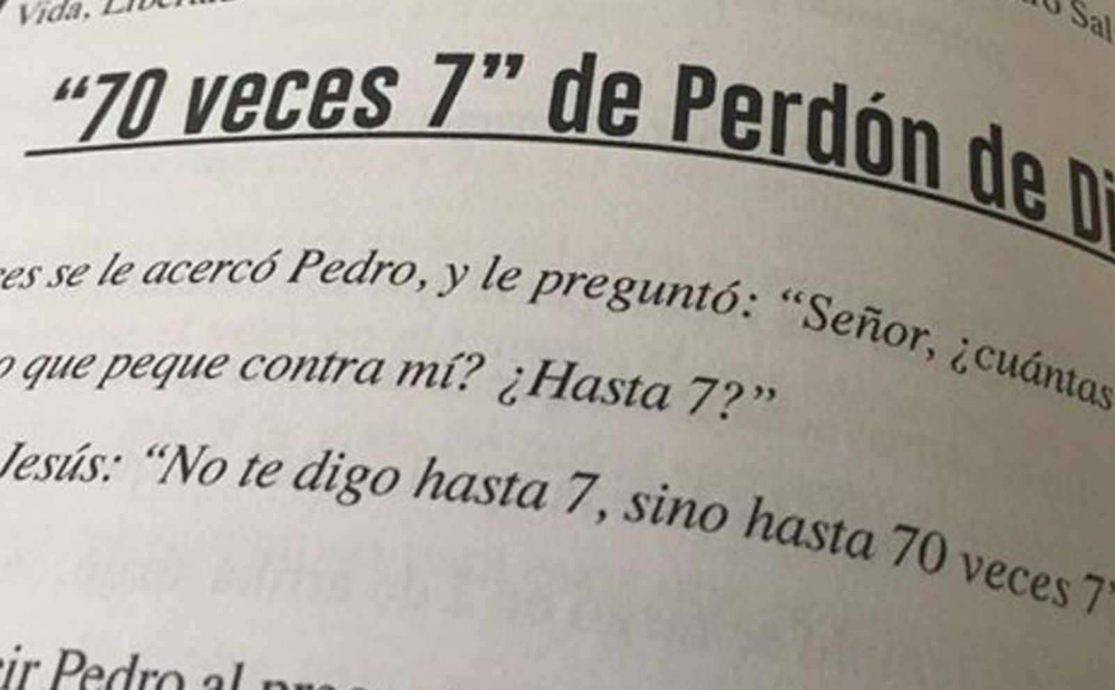Las palabras de Jesús sobre el perdón