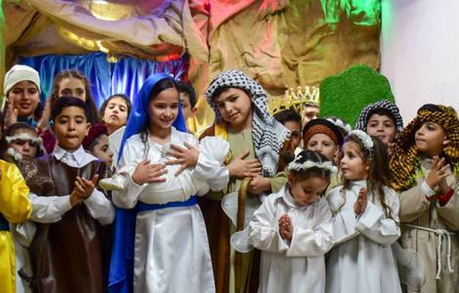 Niños y niñas de la parroquia católica de Gaza (Foto de archivo)