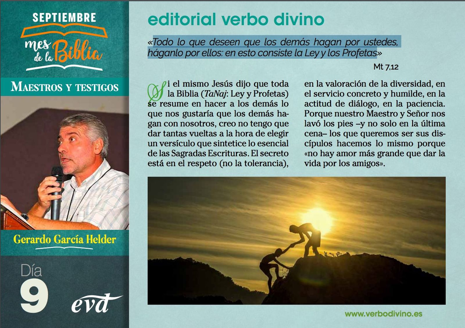 Septiembre, mes de la Biblia, ed. Verbo Divino