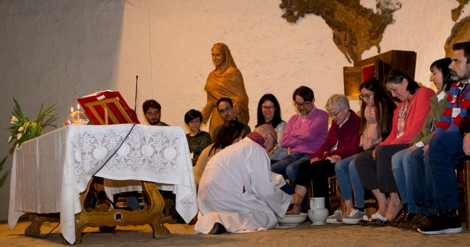 El Padre Vicente, en el lavatorio de 2019