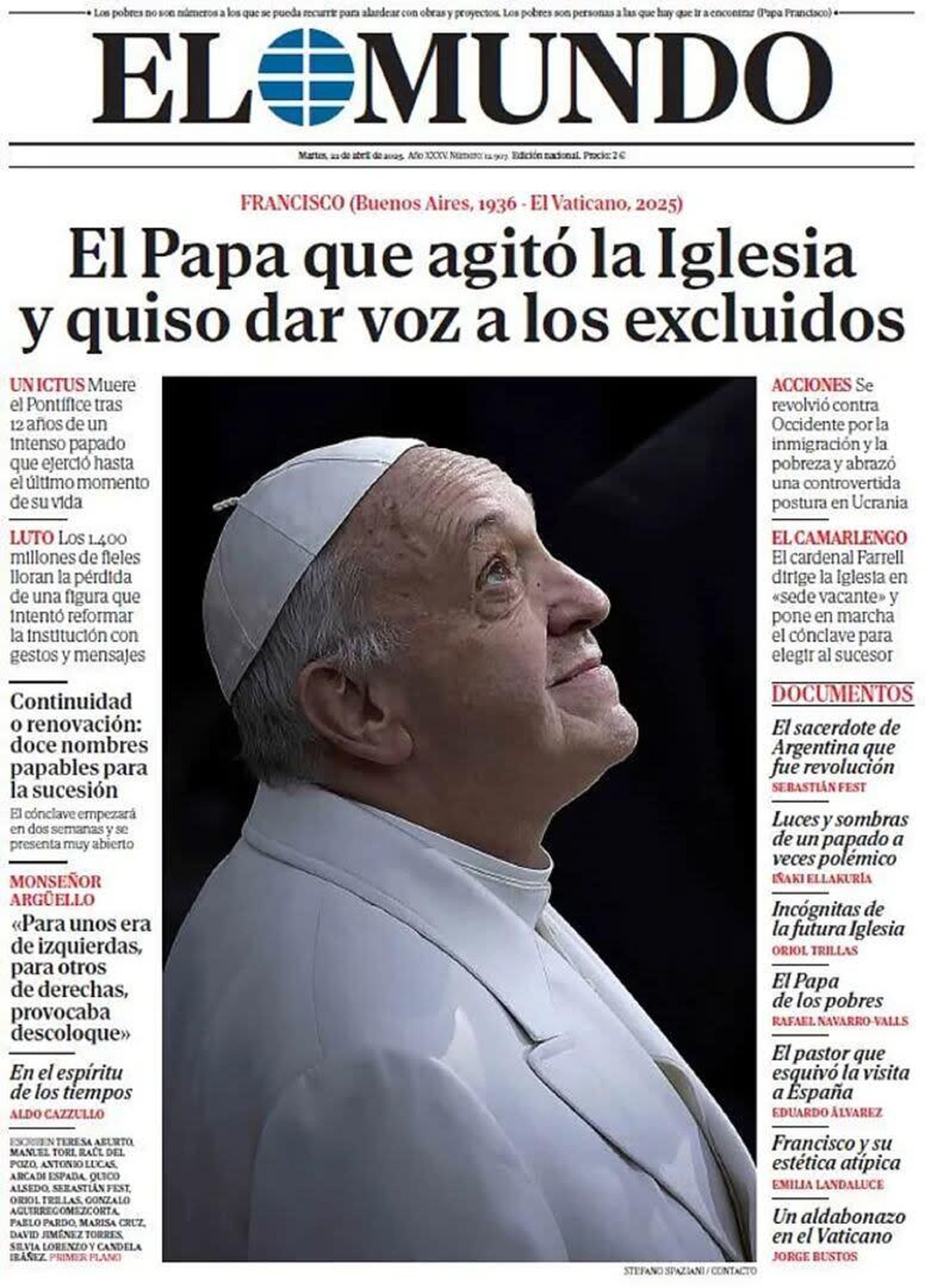 Portada de El Mundo