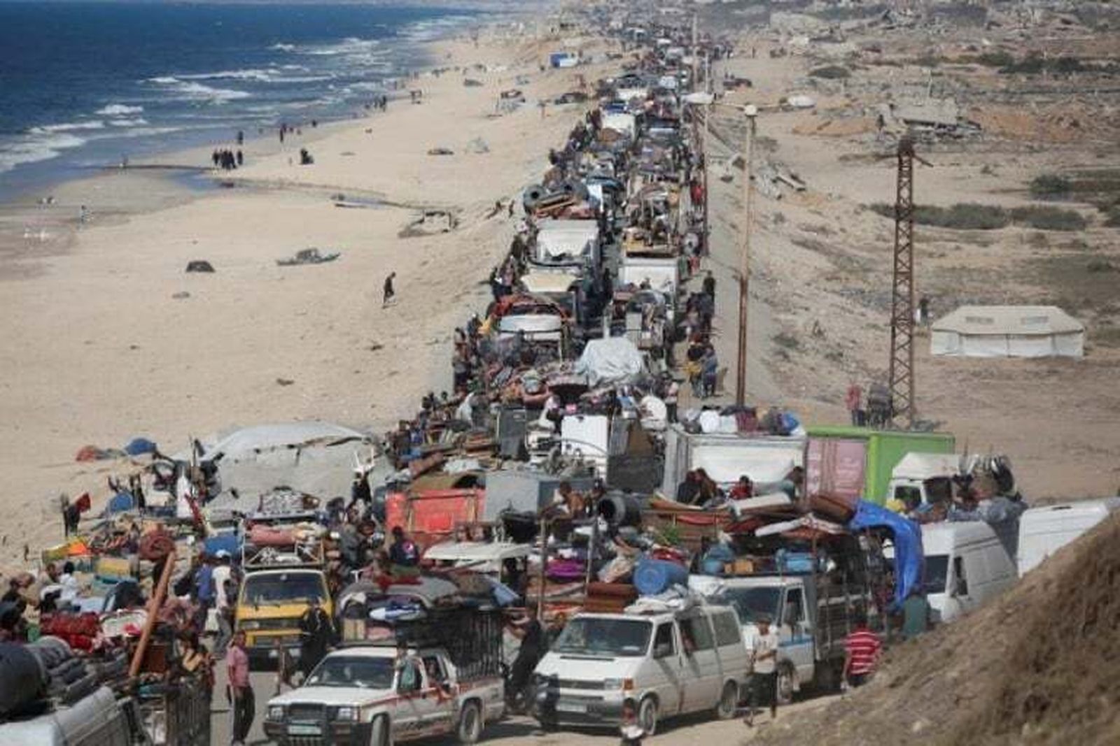 Desplazamiento de civiles en Gaza