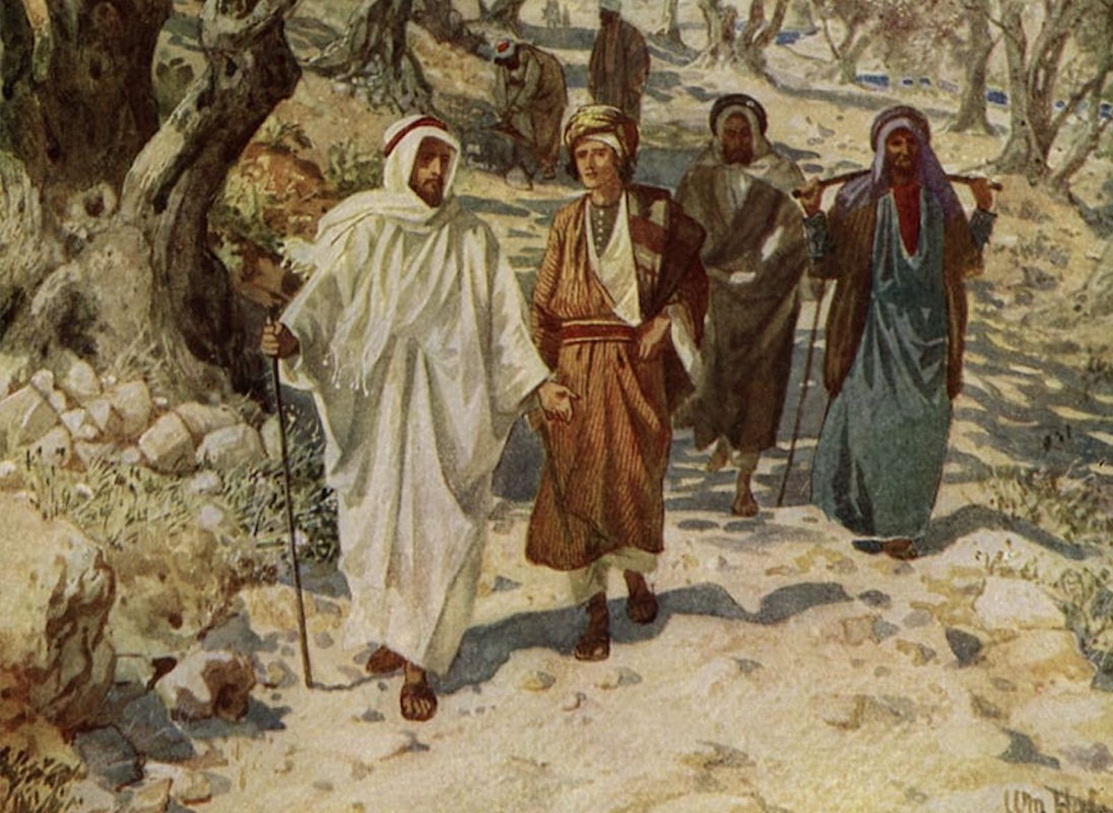 Fragmento del cuadro sobre la conversión de Natanael, de William Brassey Hole