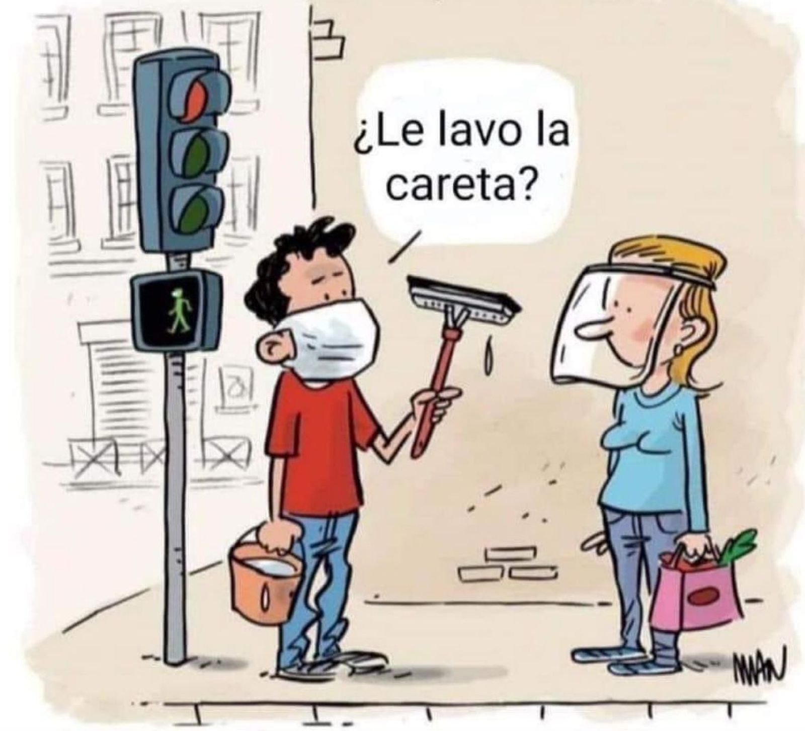 La 'nueva normalidad' en un semáforo