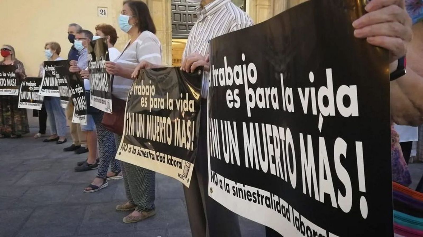 Protesta ante la siniestrabilidad laboral en España