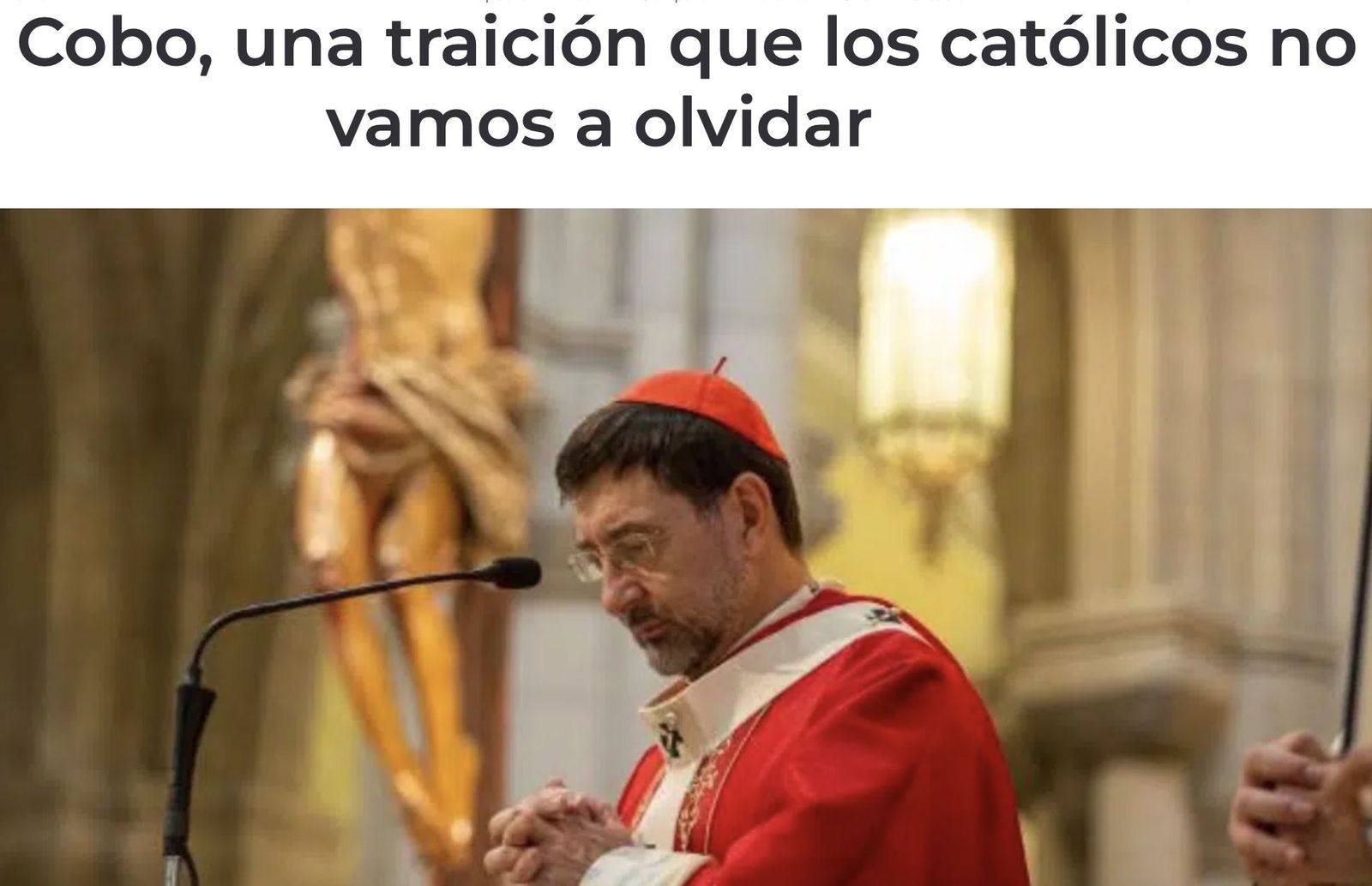 El cardenal Cobo, en Infovaticana
