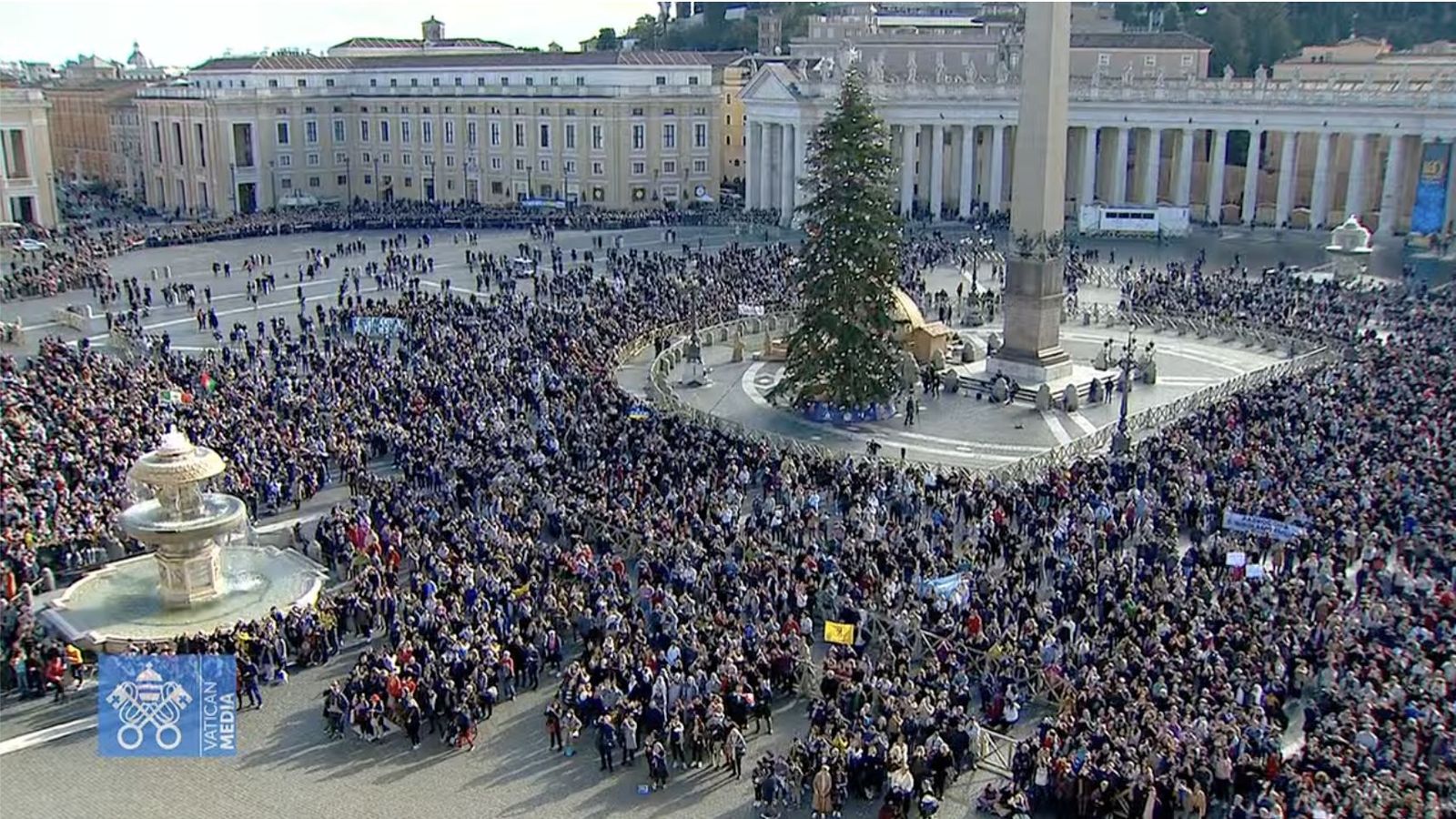 Los peregrinos en la Plaza de San Pedro