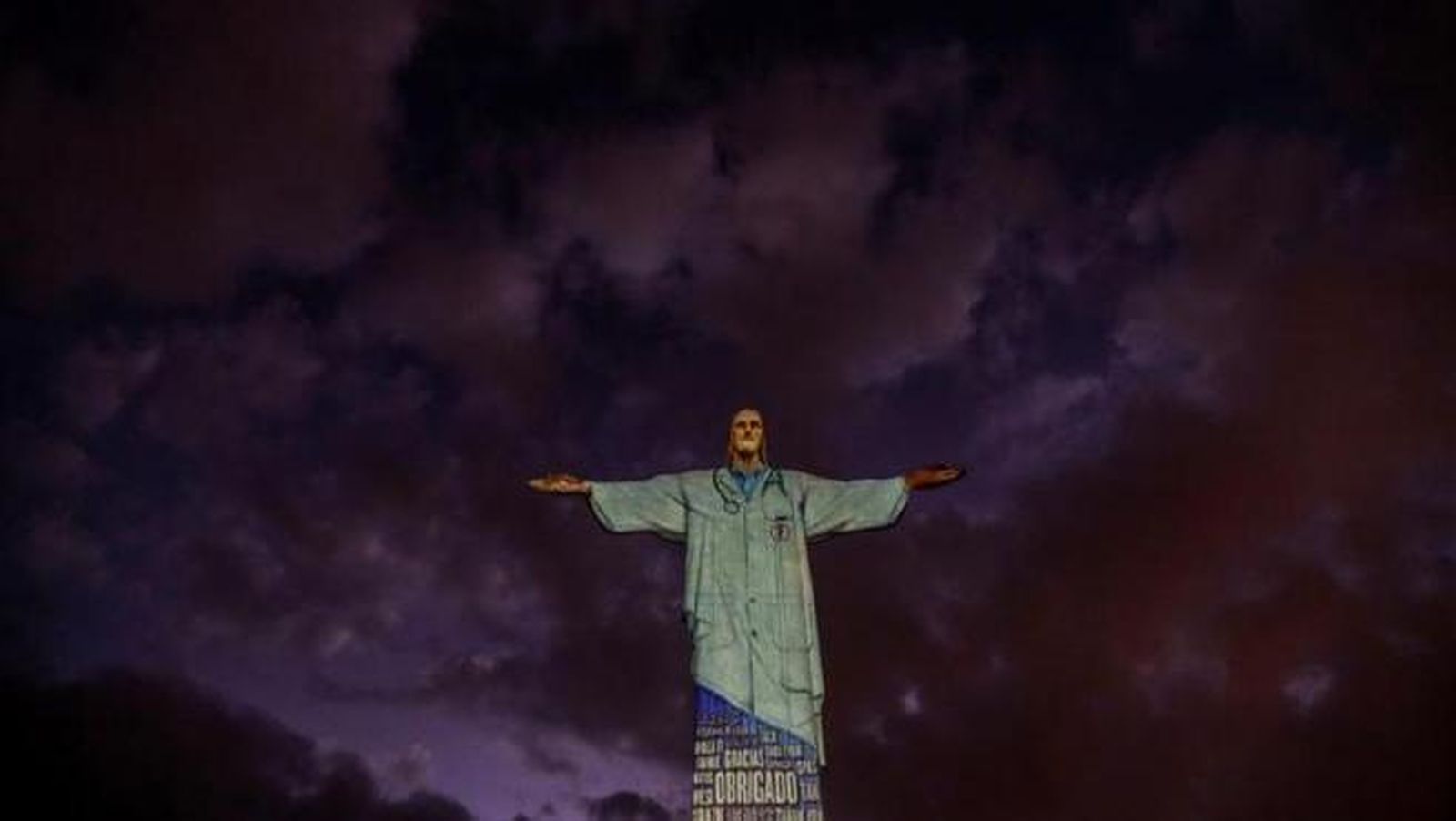 Cristo del Corcovado. Homenaje al personal sanitario