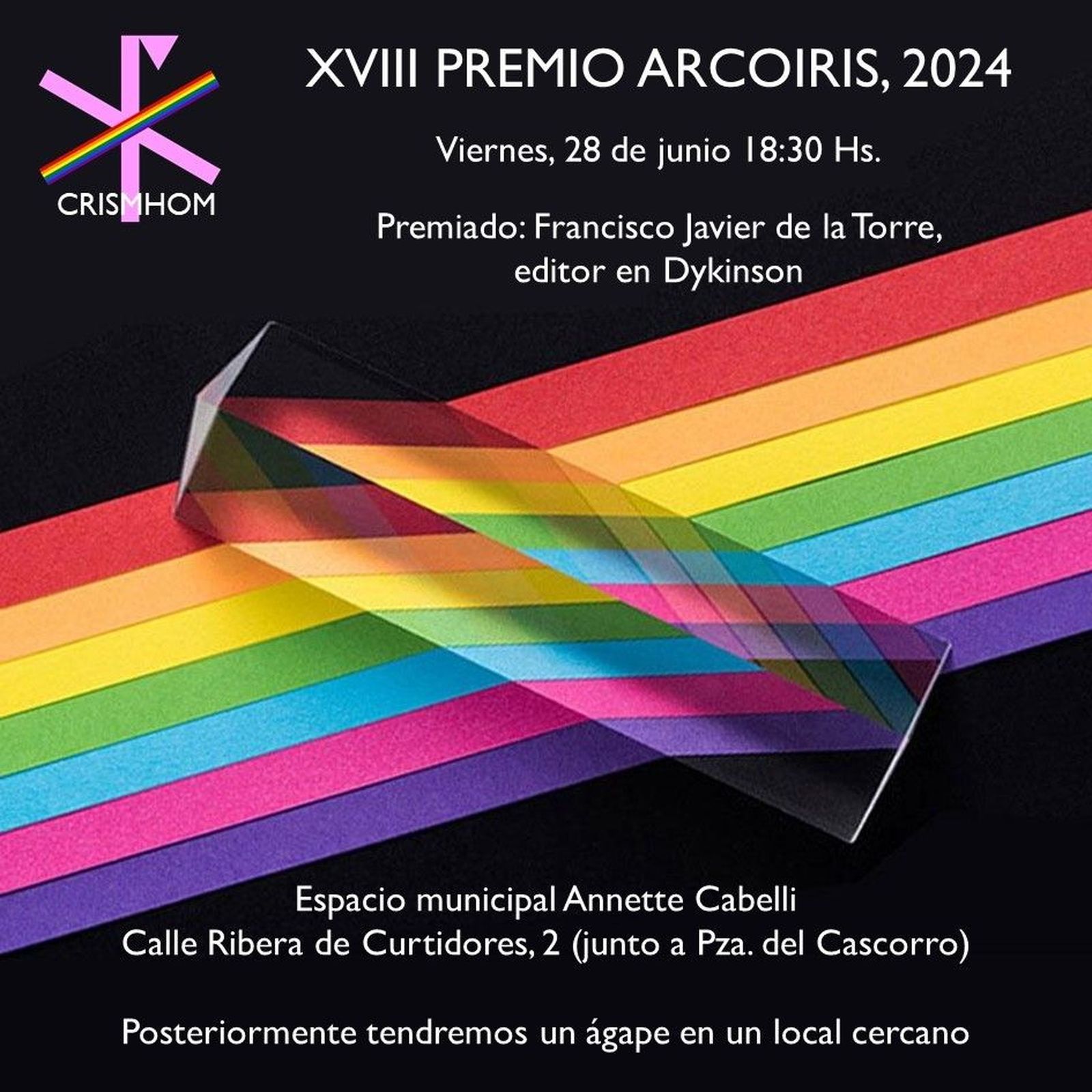 Javier de la Torre, premio Arco Iris de CRISMHOM