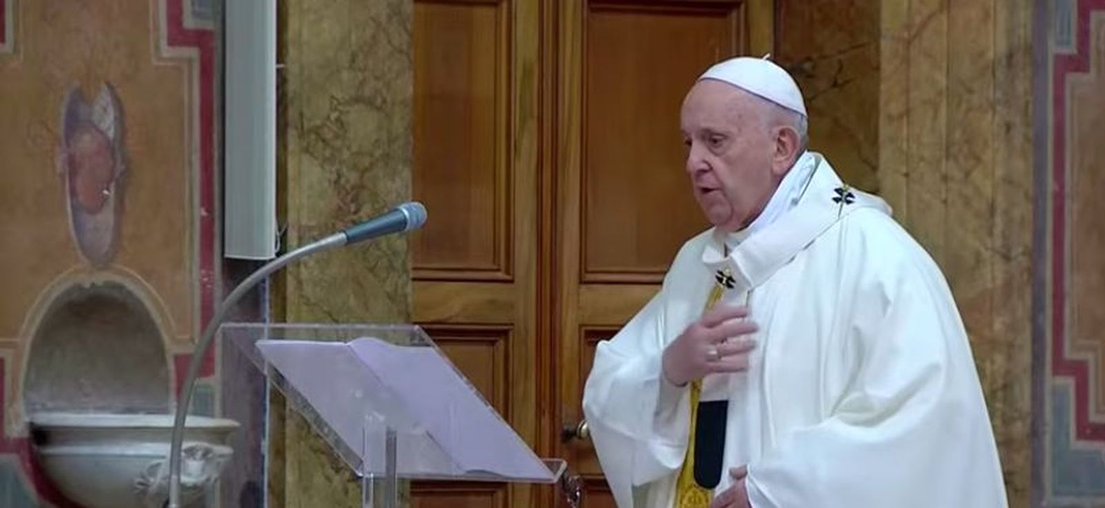 El Papa, durante la misa