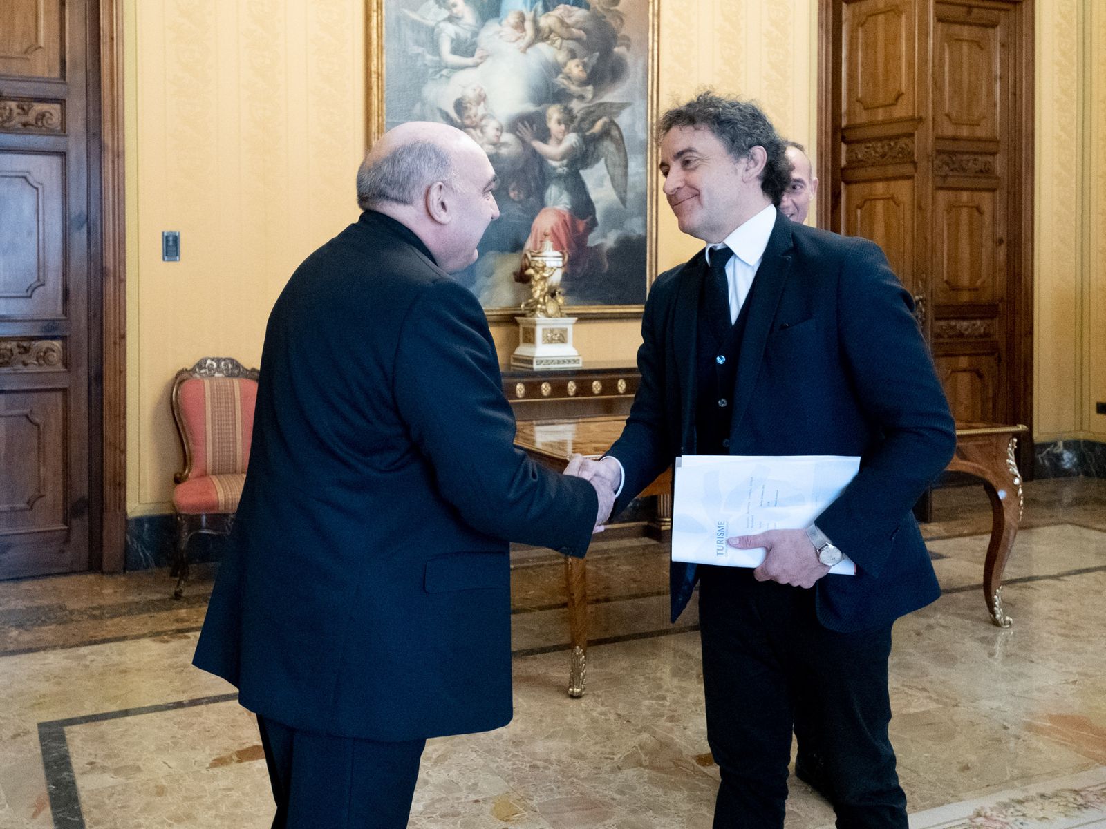 Monseñor Benavent y Francesc Colomer