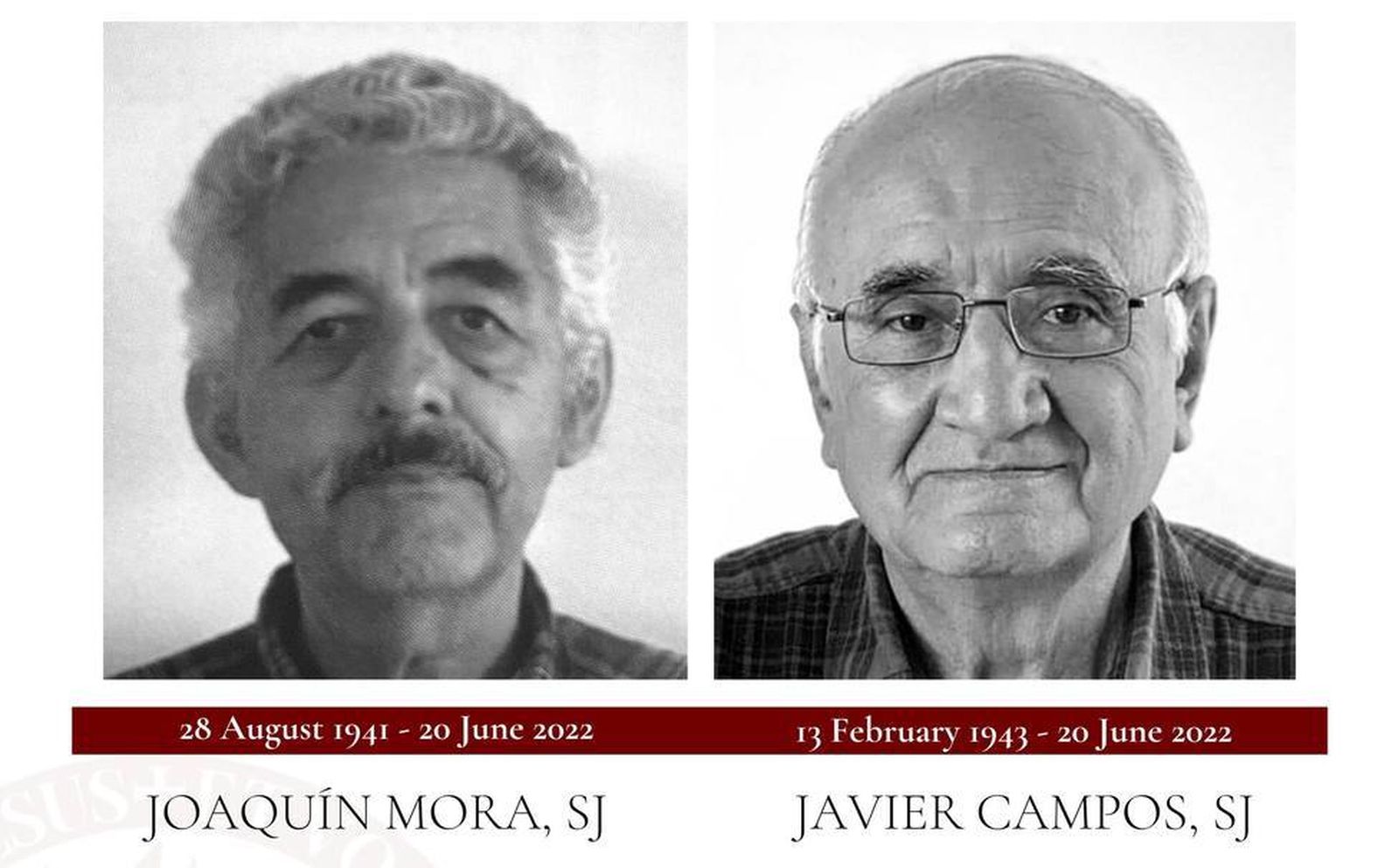 Los padres Javier Campos SJ, y Joaquín Mora SJ