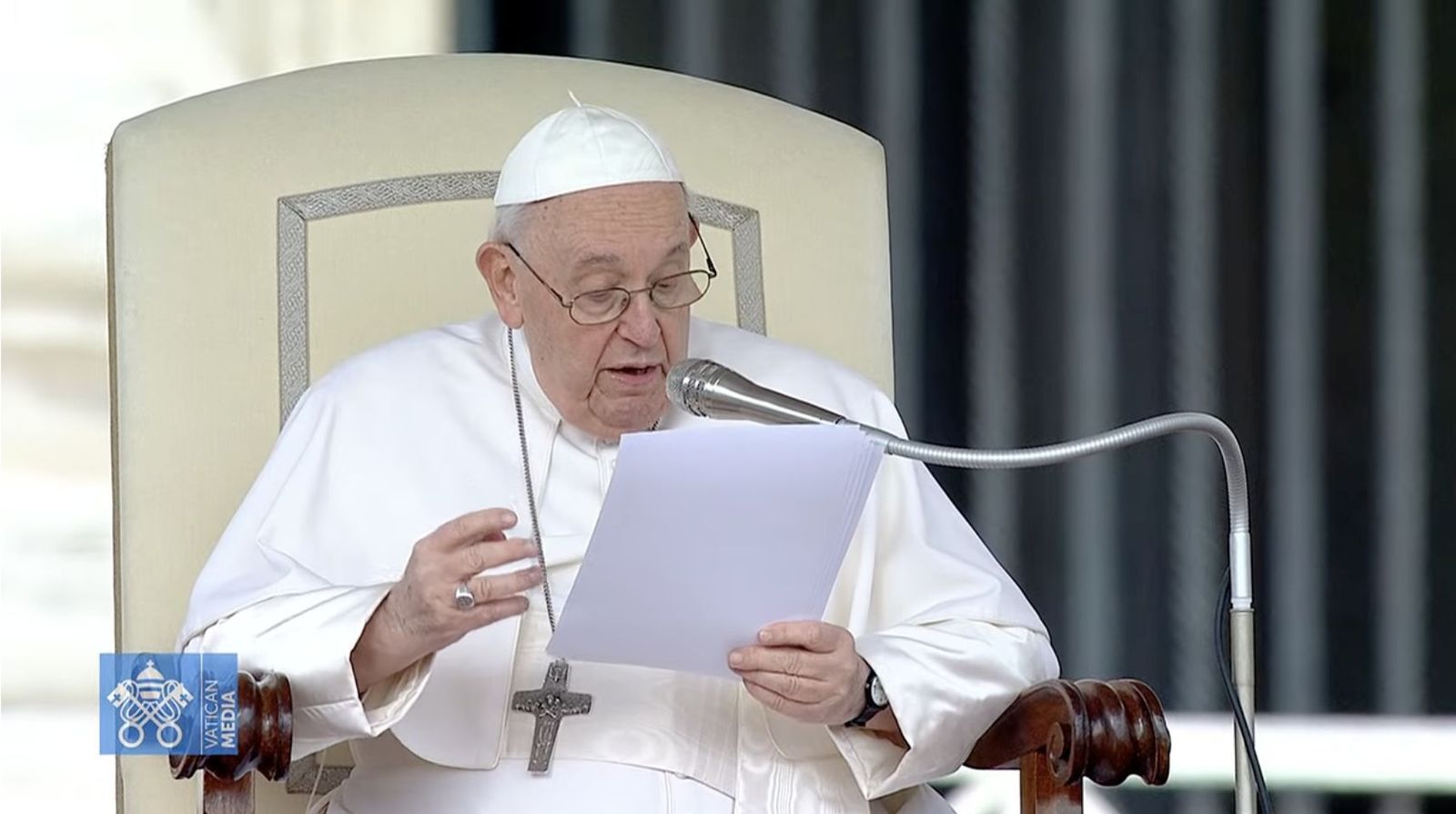 El Papa durante la catequesis