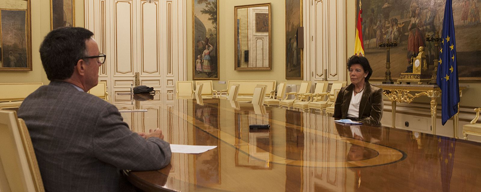 Isabel Celaá, durante la entrevista