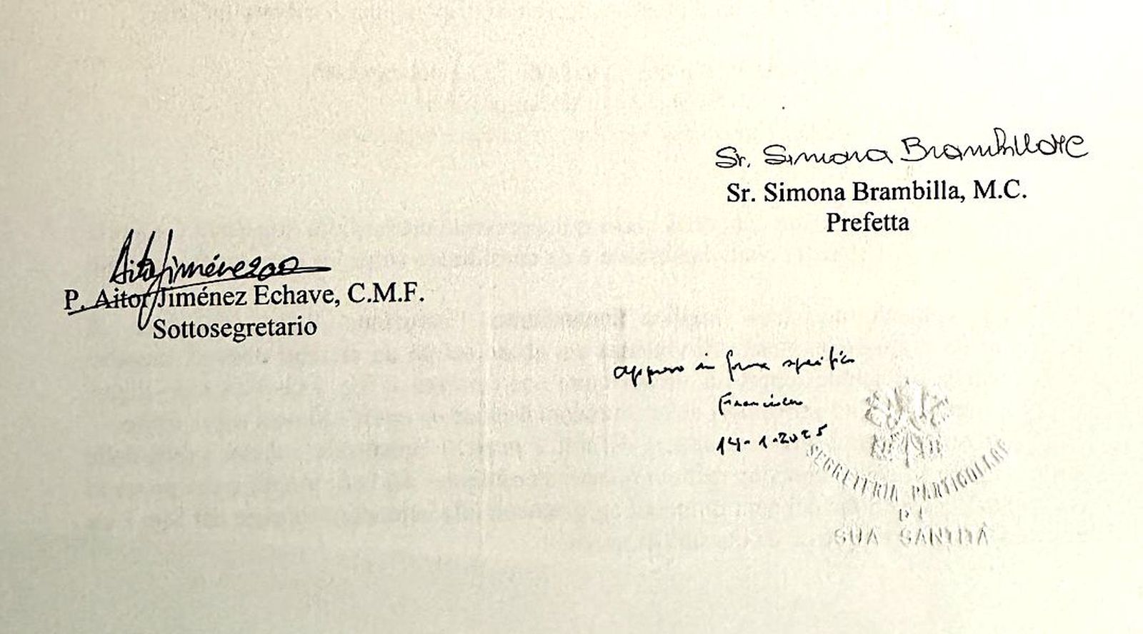 Las firmas del decreto de supresión del Sodalicio