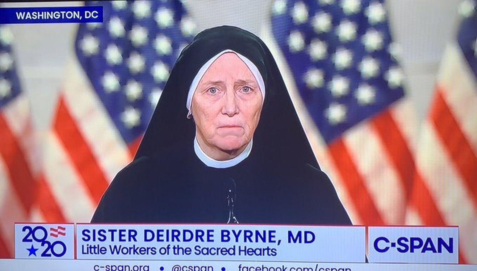 La hermana Deirde Bryne, en la convención republicana