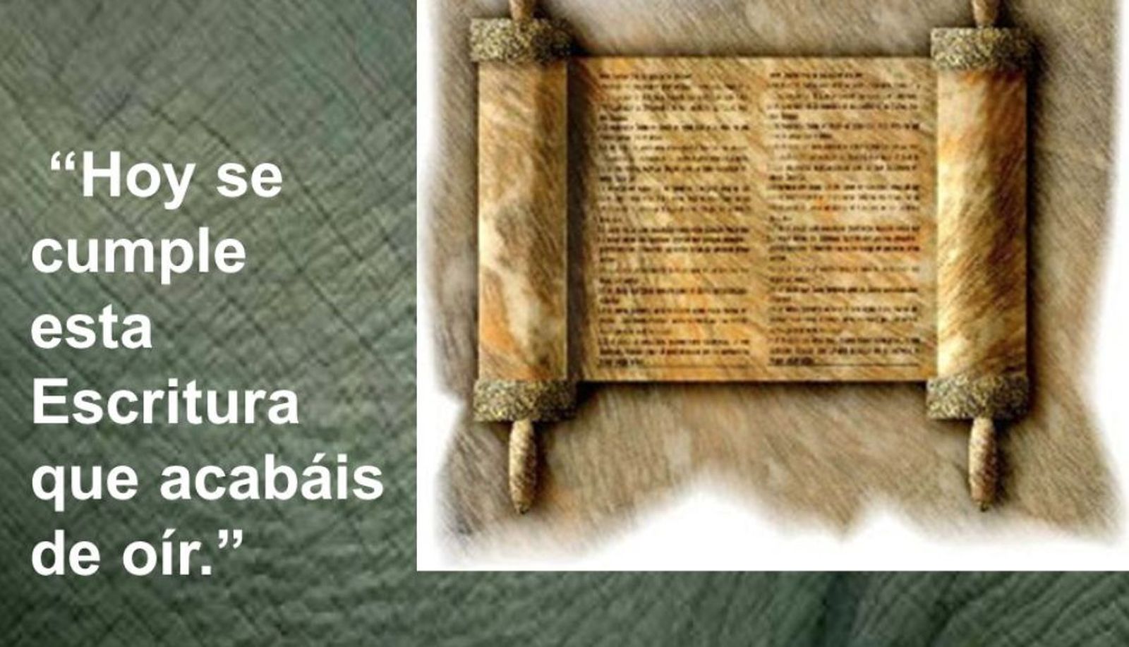 Para Jesús y para los pobres, “hoy se cumple”