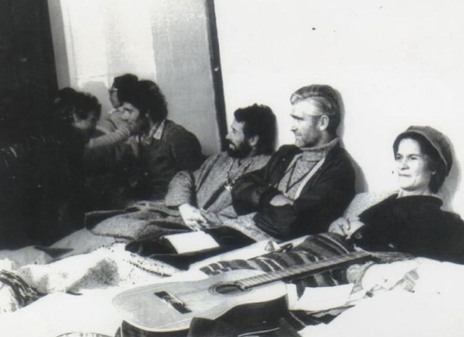 Mariano Puga junto a compañeros de reivindicaciones, a finales de los 70