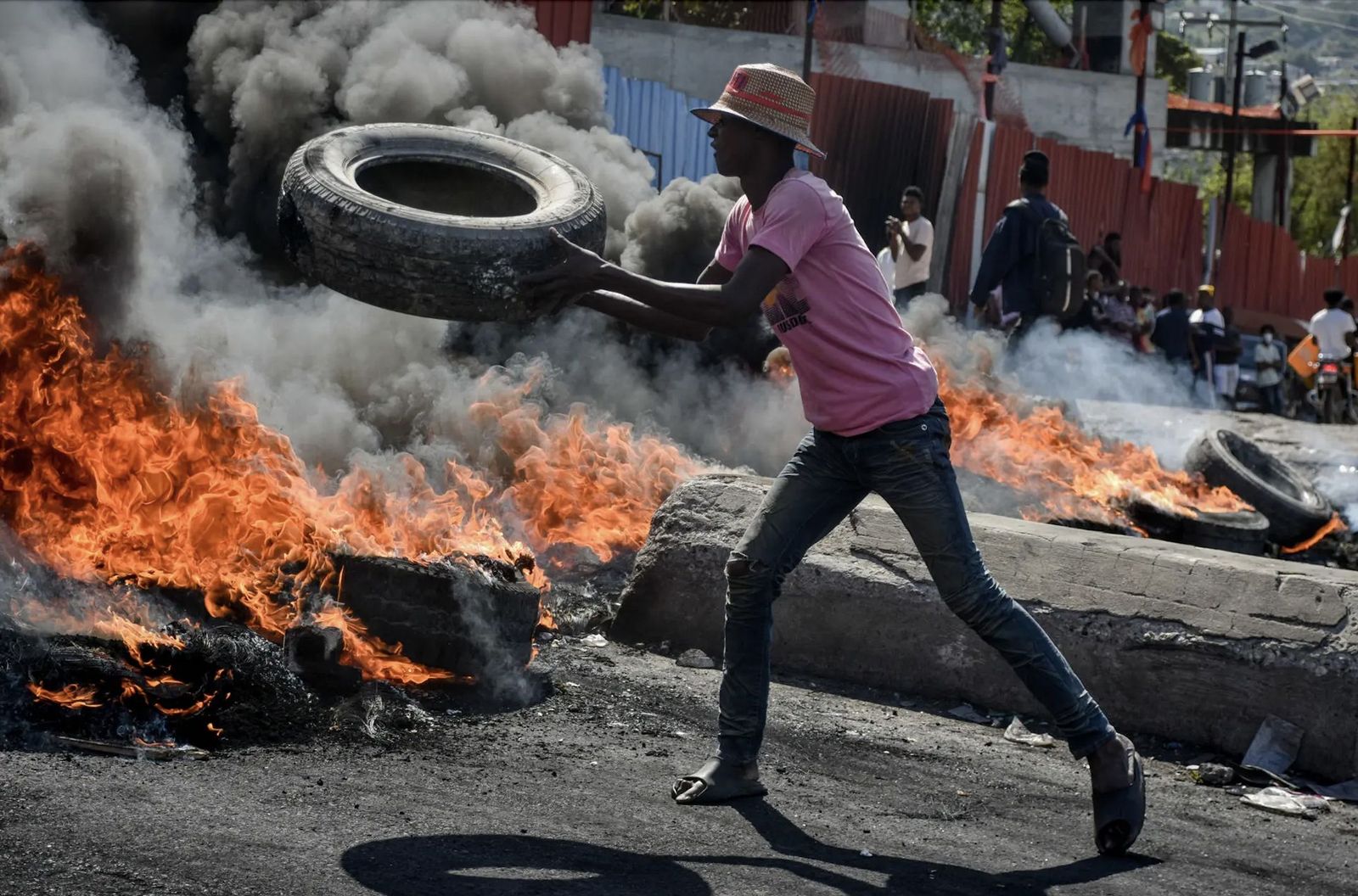 Protesta en las calles de Puerto Príncipe, capital de Haití