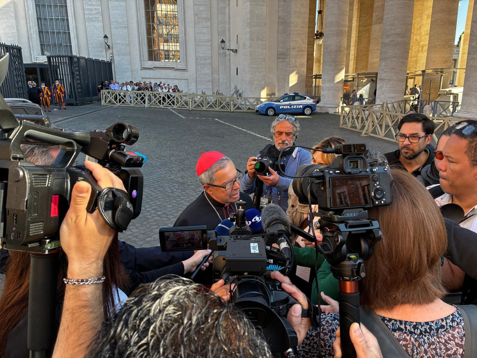 Rueda Aparicio, con los periodistas