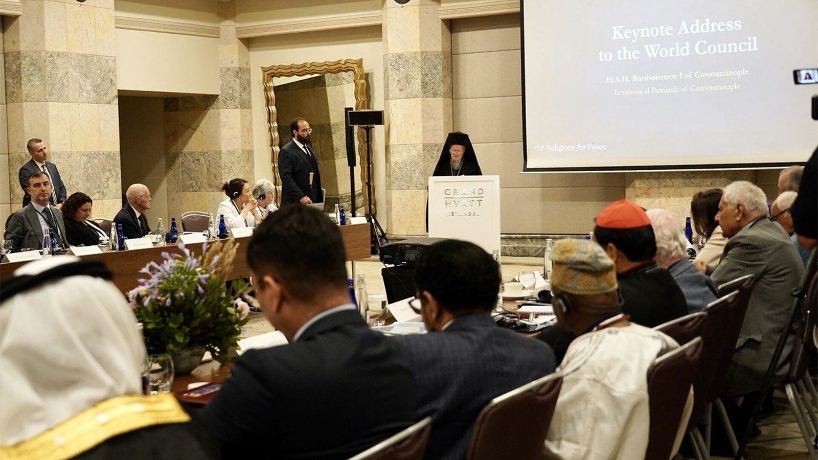 El Patriarca Bartolomé en la inauguración de la conferencia Religiones por la Paz