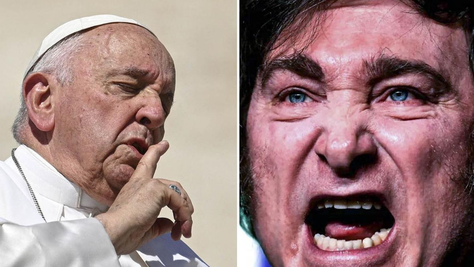 Papa Francisco y el candidato presidencial de LLA, Javier Milei