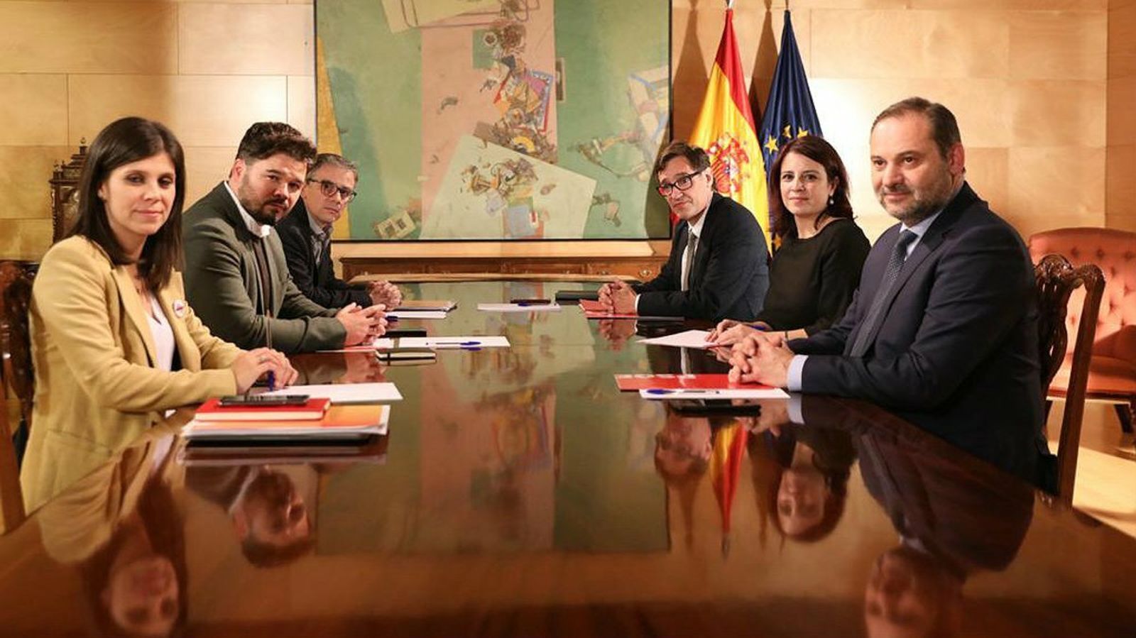 Los negociadores de ERC y el PSOE