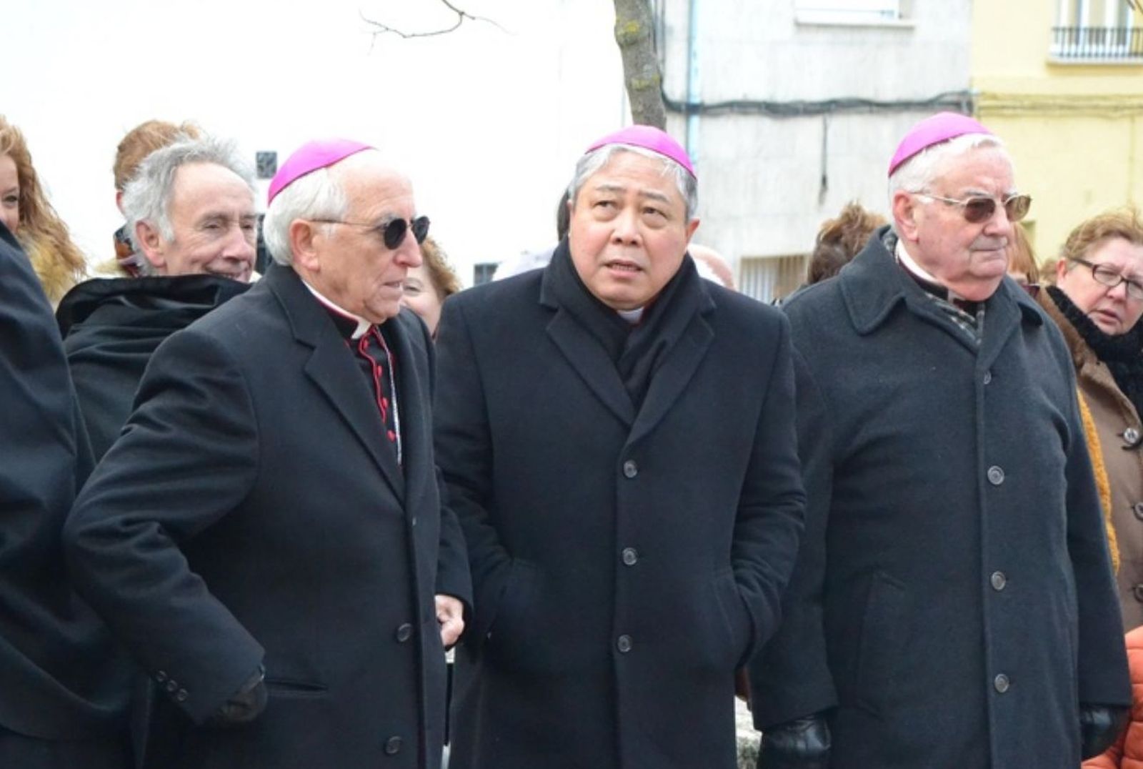 El NUncio en Ciudad Rodrigo, con monseñor García Burillo y monseñor Sánchez