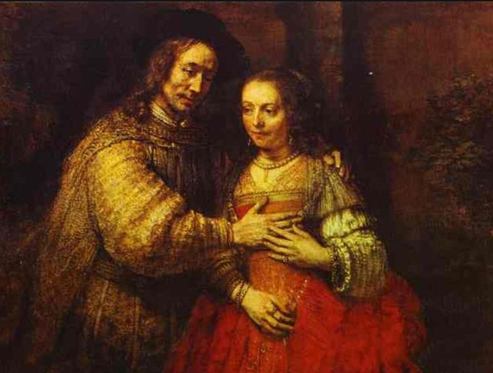 Detalle de 'La novia judía', Rembrandt