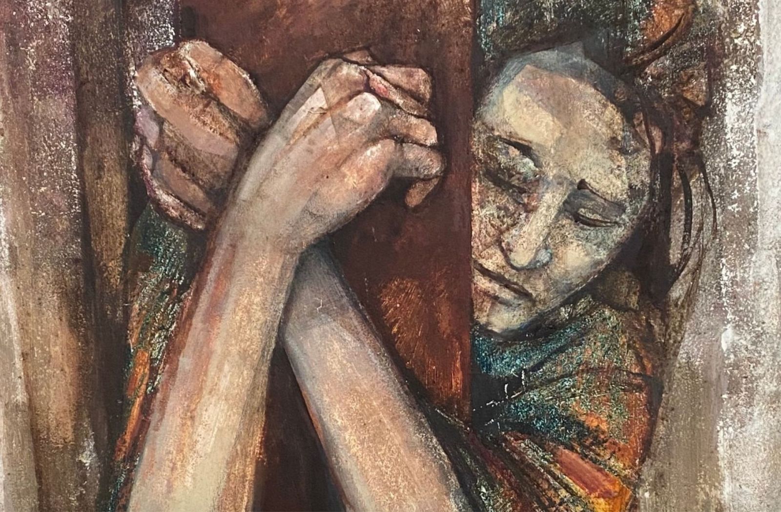 Magdalena abraza la cruz