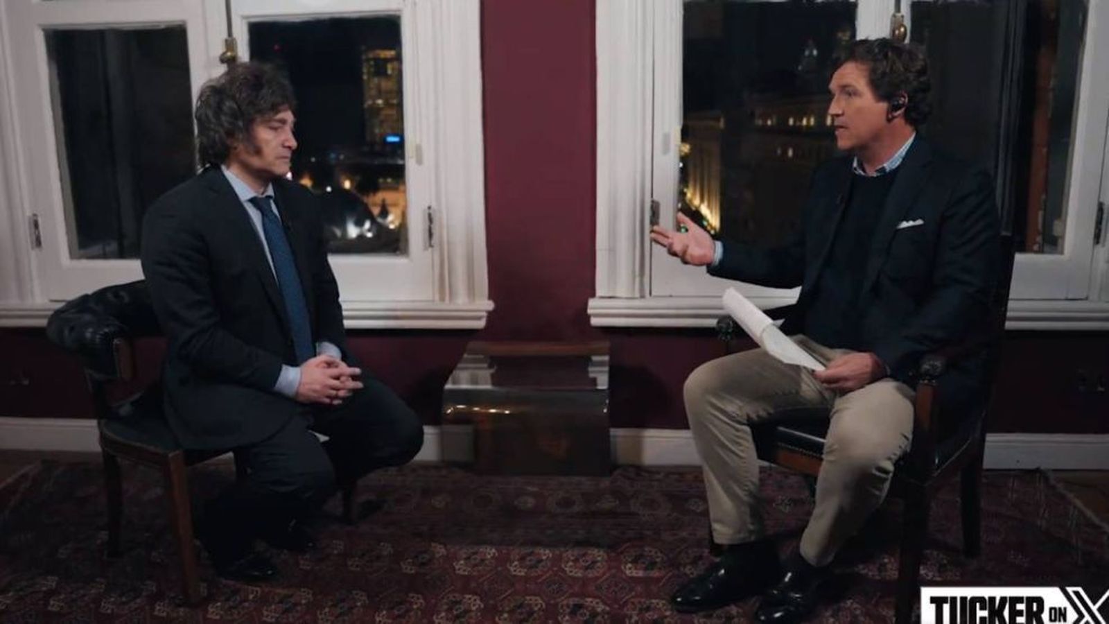 Milei, durante la entrevista