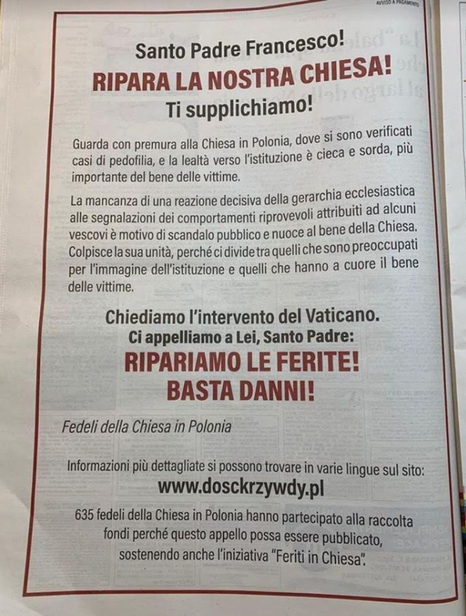 El anuncio del diario la Reppublica