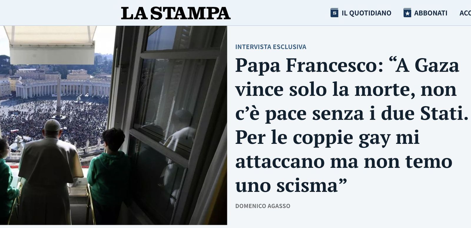 El Papa en La Stampa