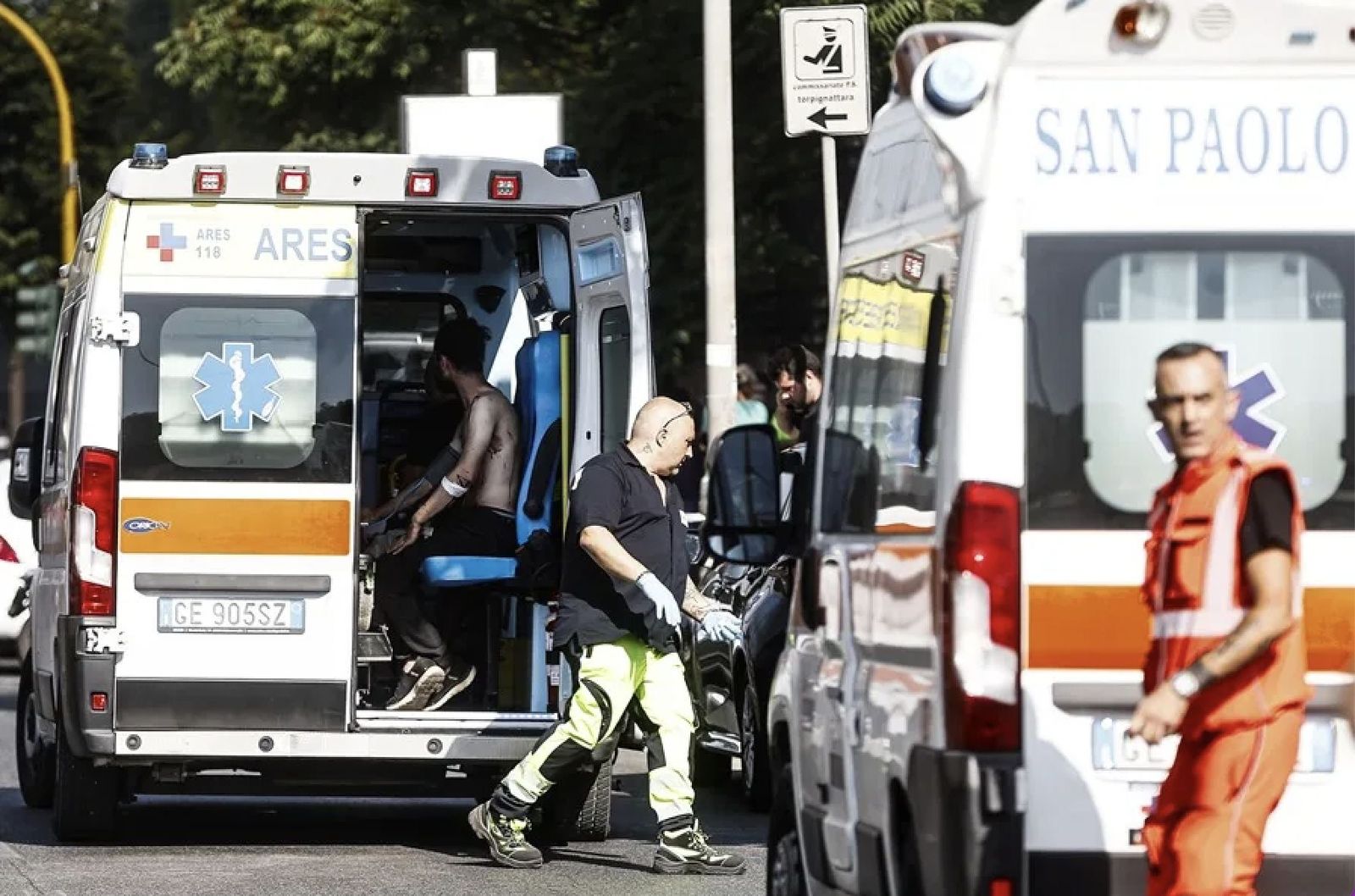 Algunos de los heridos por la explosión
