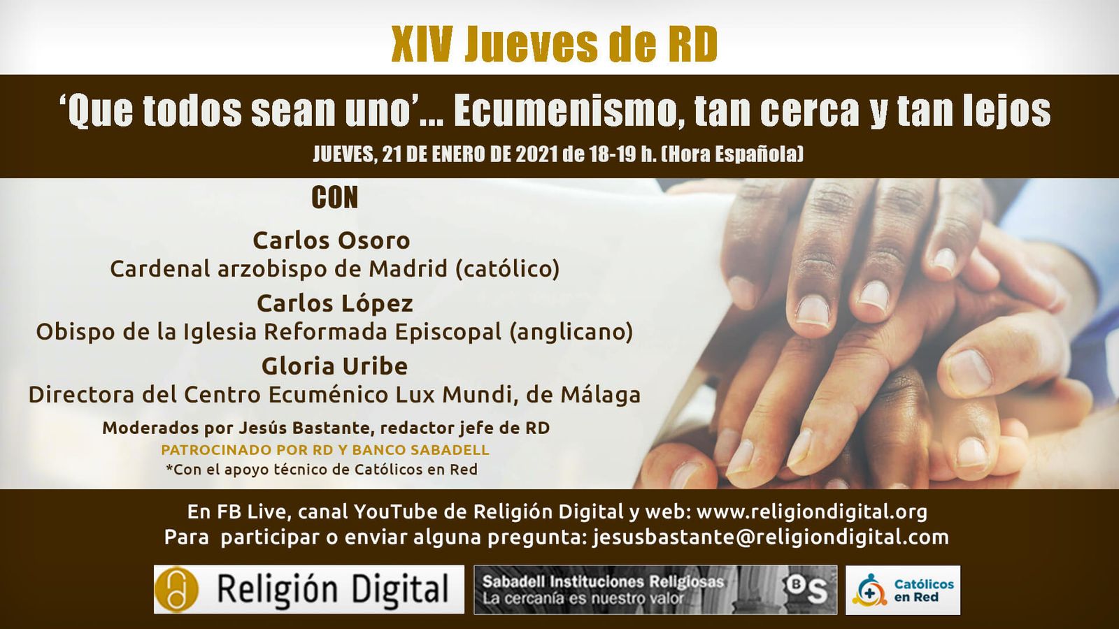 El cardenal Osoro y el obispo anglicano de España protagonizan un debate sobre ecumenismo en 'Los Jueves de RD'