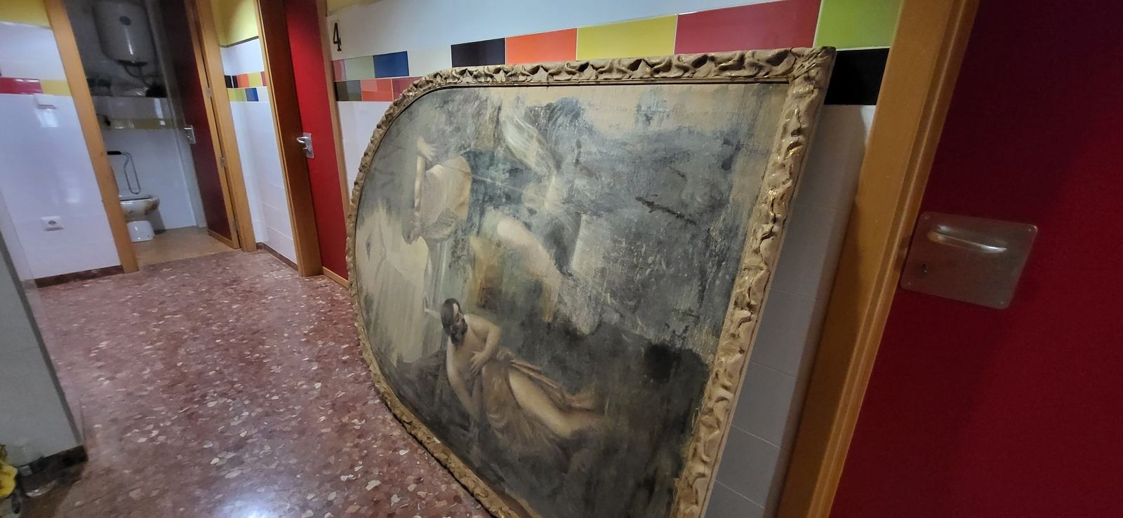 Oleo Bautismo de Jesús por Juan Bautista