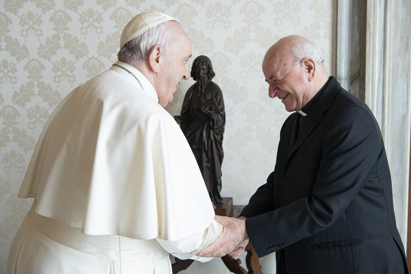 Paglia, en una audiencia con Francisco