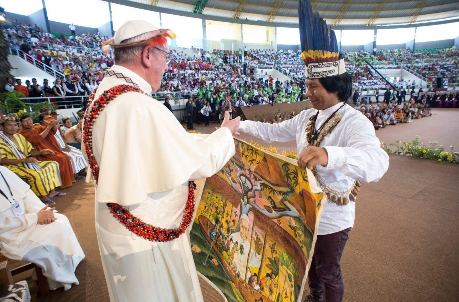 2019: Francisco se encuentra con los pueblos indígenas en Puerto Maldonado, Perú