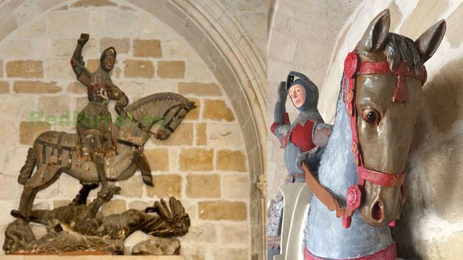 El antes y el después de la restauración del San Jorge de Estella