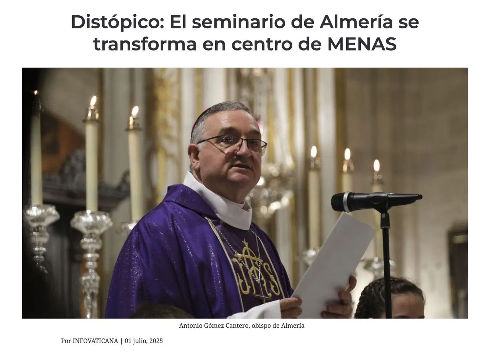 Captura de pantalla de Infovatican