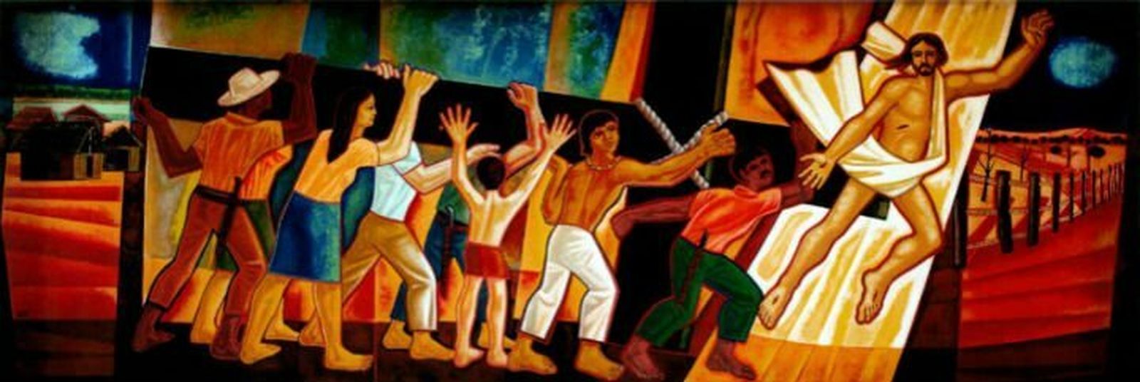 Mural de Maximino Cerezo a la Teología de la Liberacion