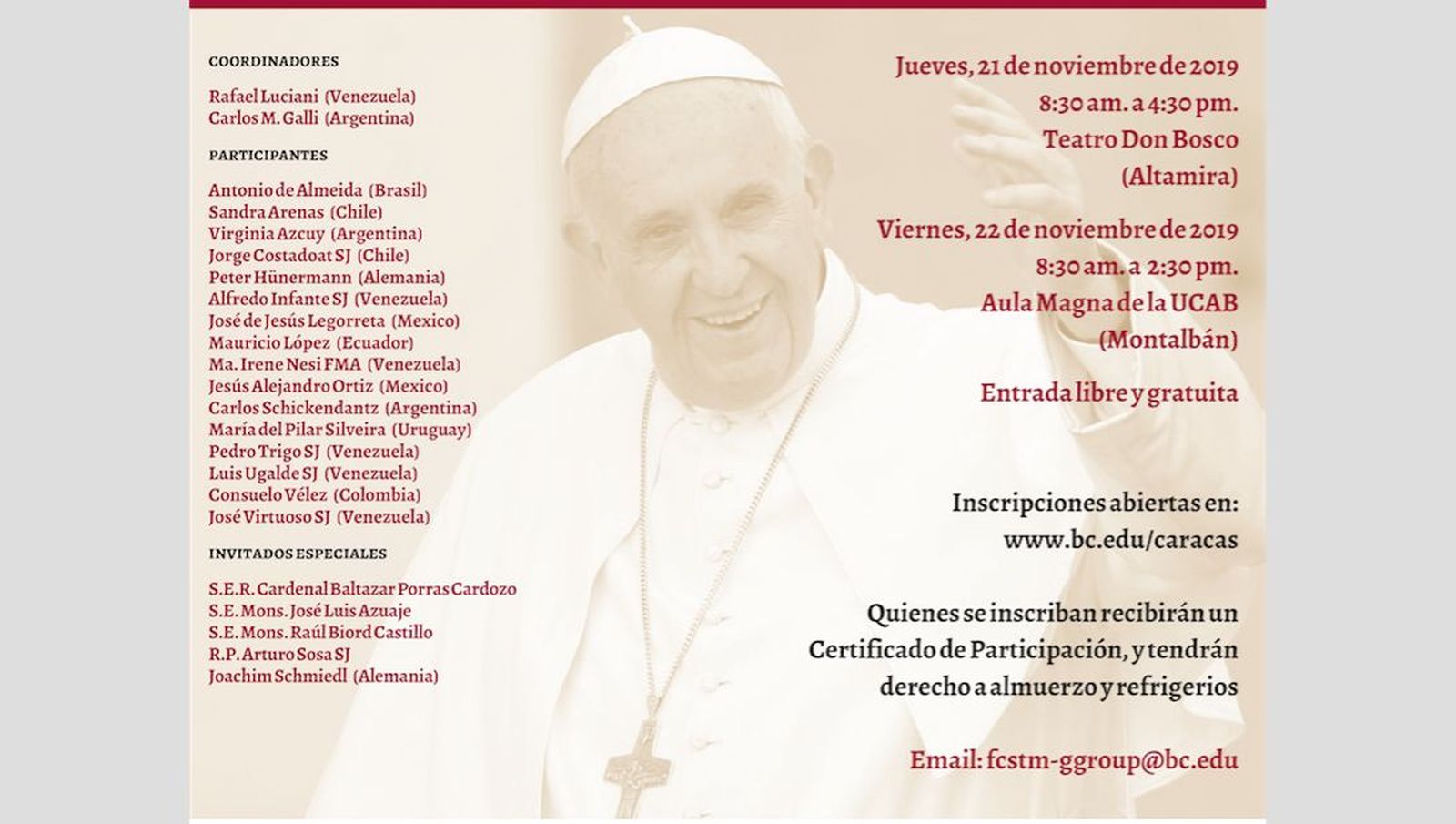 Reforma de estructuras en la Iglesia de hoy. Programa