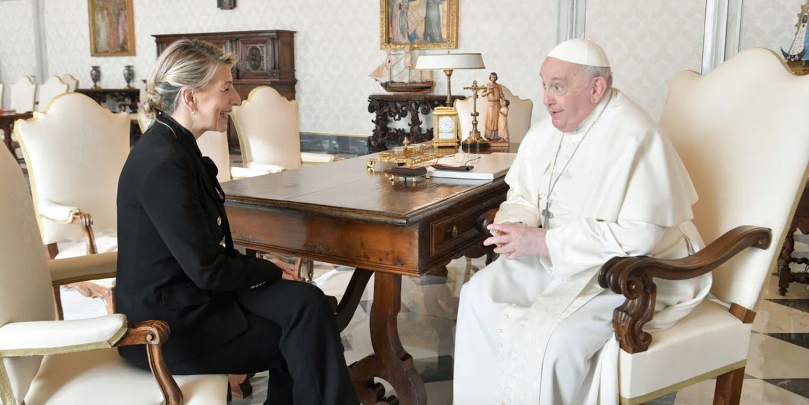 Yolanda Díaz, con el Papa Francisco