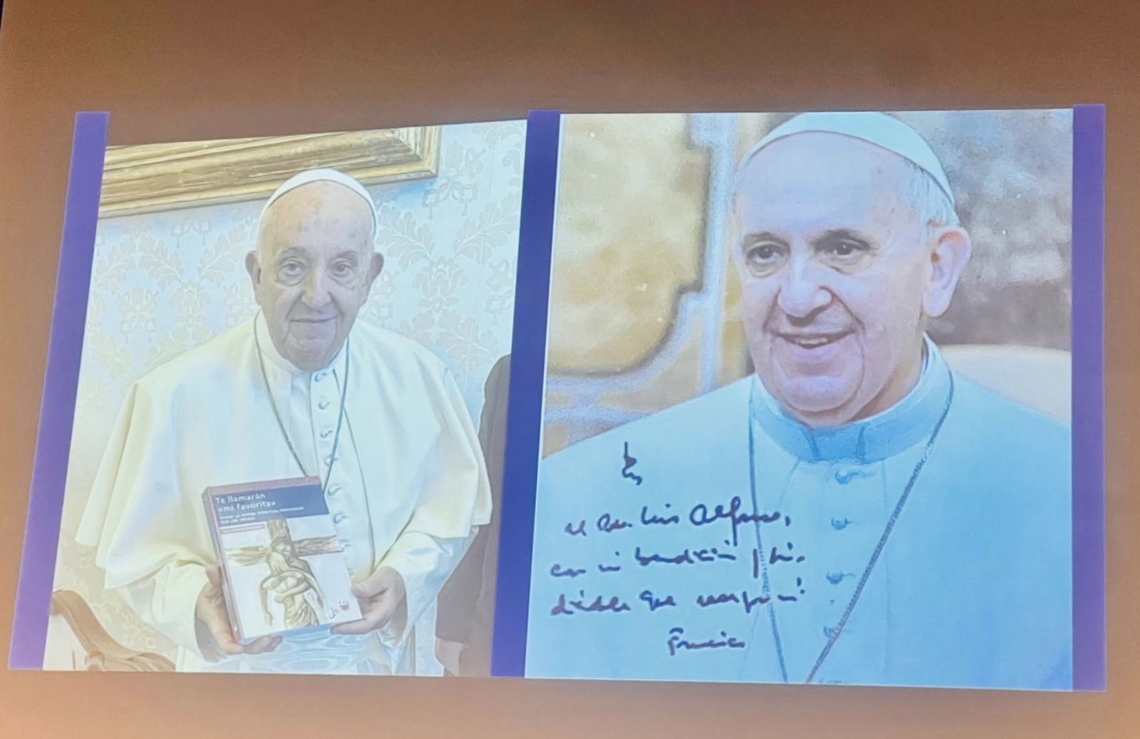 Papa y dedicatoria a Zamorano