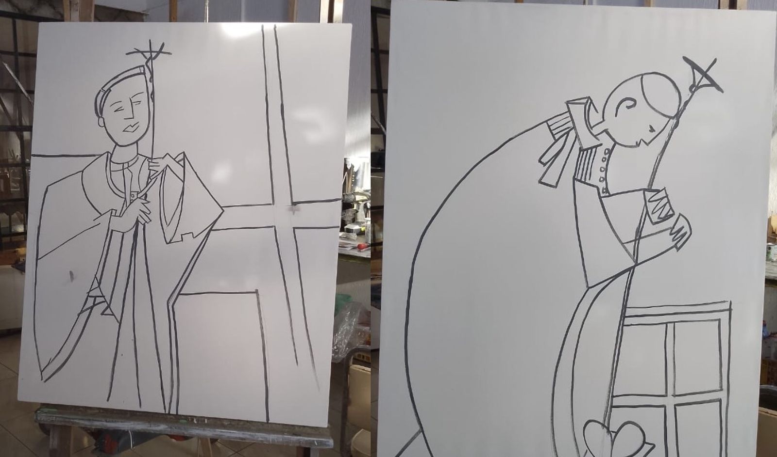 Dibujos en el Gemelli