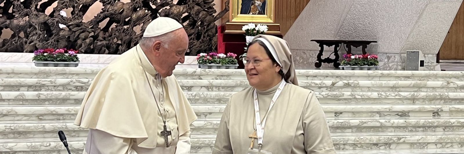 Xiskya Valladares, con el Papa Francisco