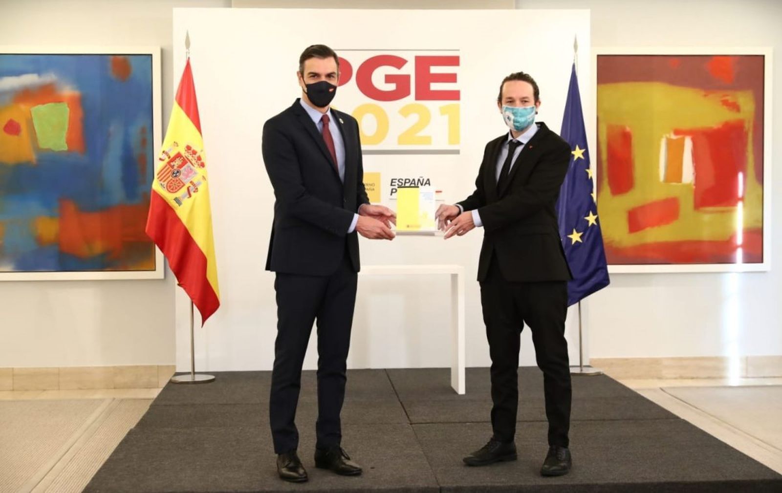 Sánchez e Iglesias presentan el anteproyecto de Presupuestos Generales del Estado parea 2021